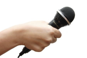 hand with mic-sm